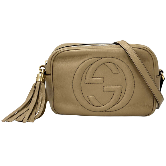 GUCCI Handbags - Gucci women's handbag, Interlocking G design, leather shoulder bag, Soho styl...
